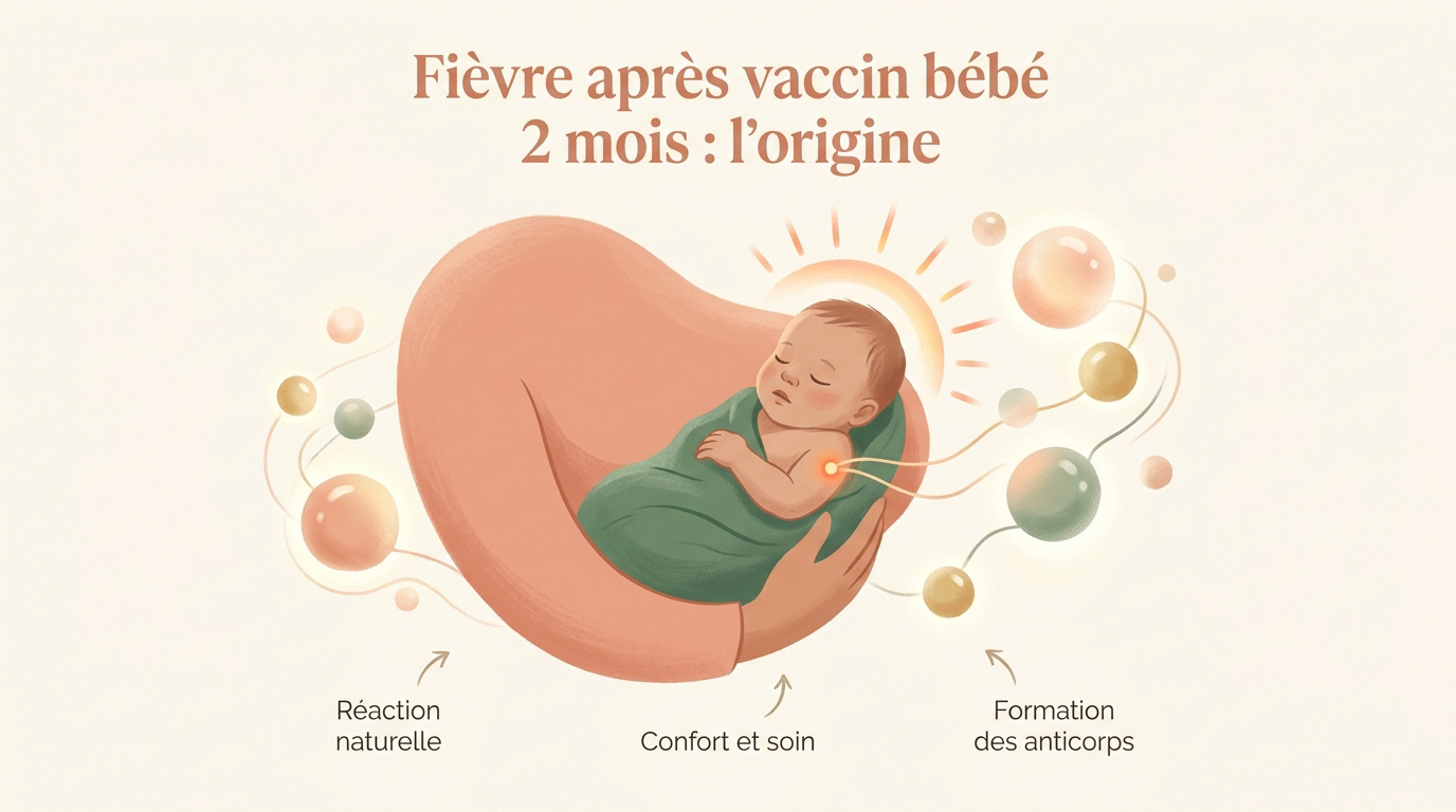 Nourrisson recevant des soins après une vaccination à deux mois