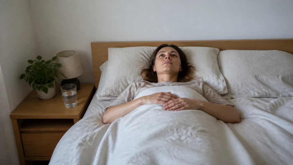 Illustration éditoriale pour l’article « Paralysie du sommeil : traitement naturel et conseils clés »