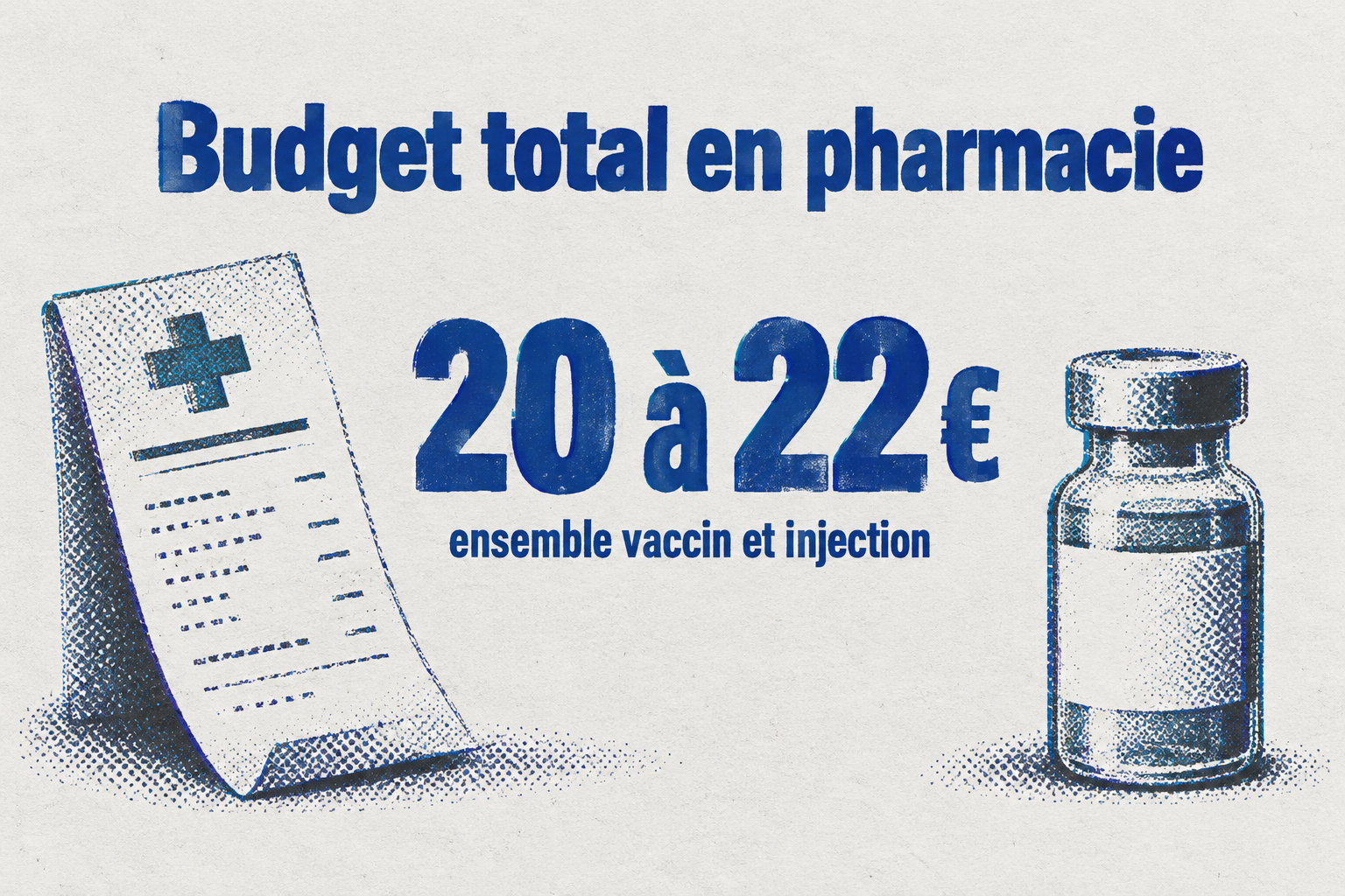 En pharmacie, l’ensemble vaccin et injection revient à environ 20 à 22 €.