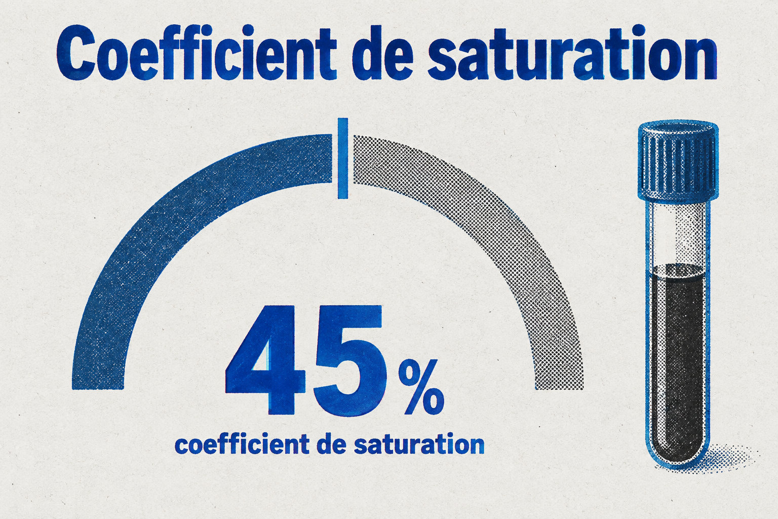 Le seuil mis en évidence pour le coefficient de saturation est de 45 % ; les valeurs qui le dépassent appellent généralement un nouveau dosage.